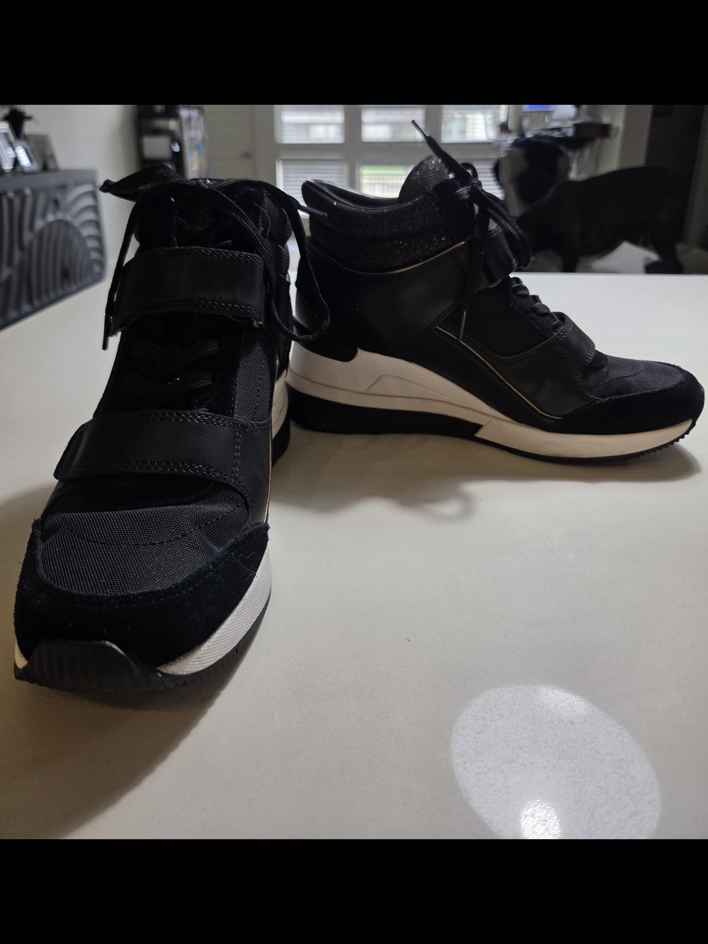 Michael Kors Black Women's High-Top With Slight Wedge Sneakers